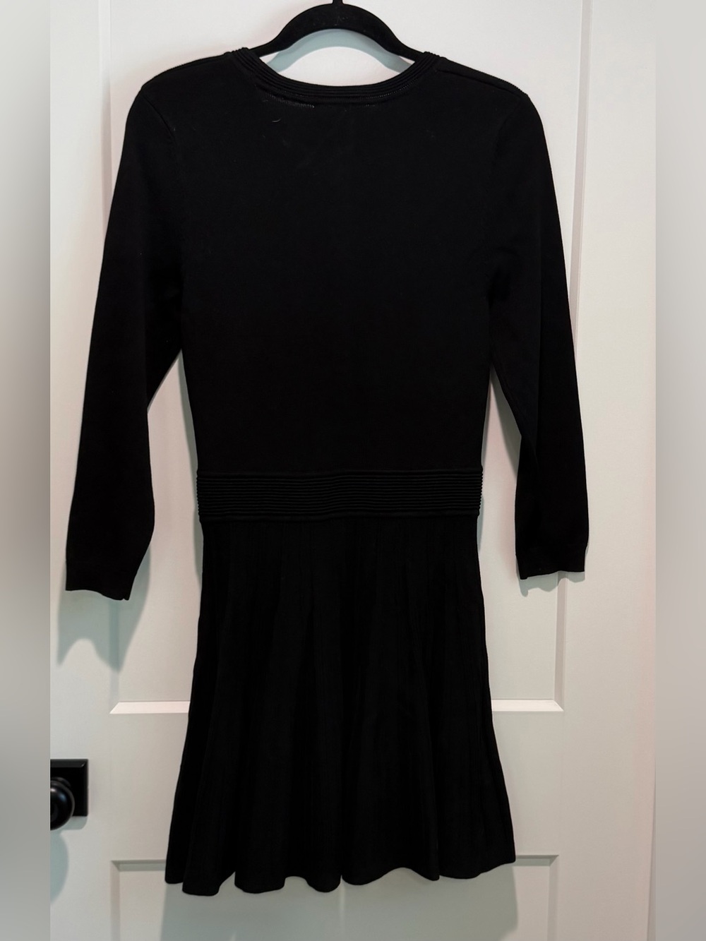 Topshop Black Ribbed Knit Fit & Flare Sweater Dress NWT Size 8 - Picture 10 of 10